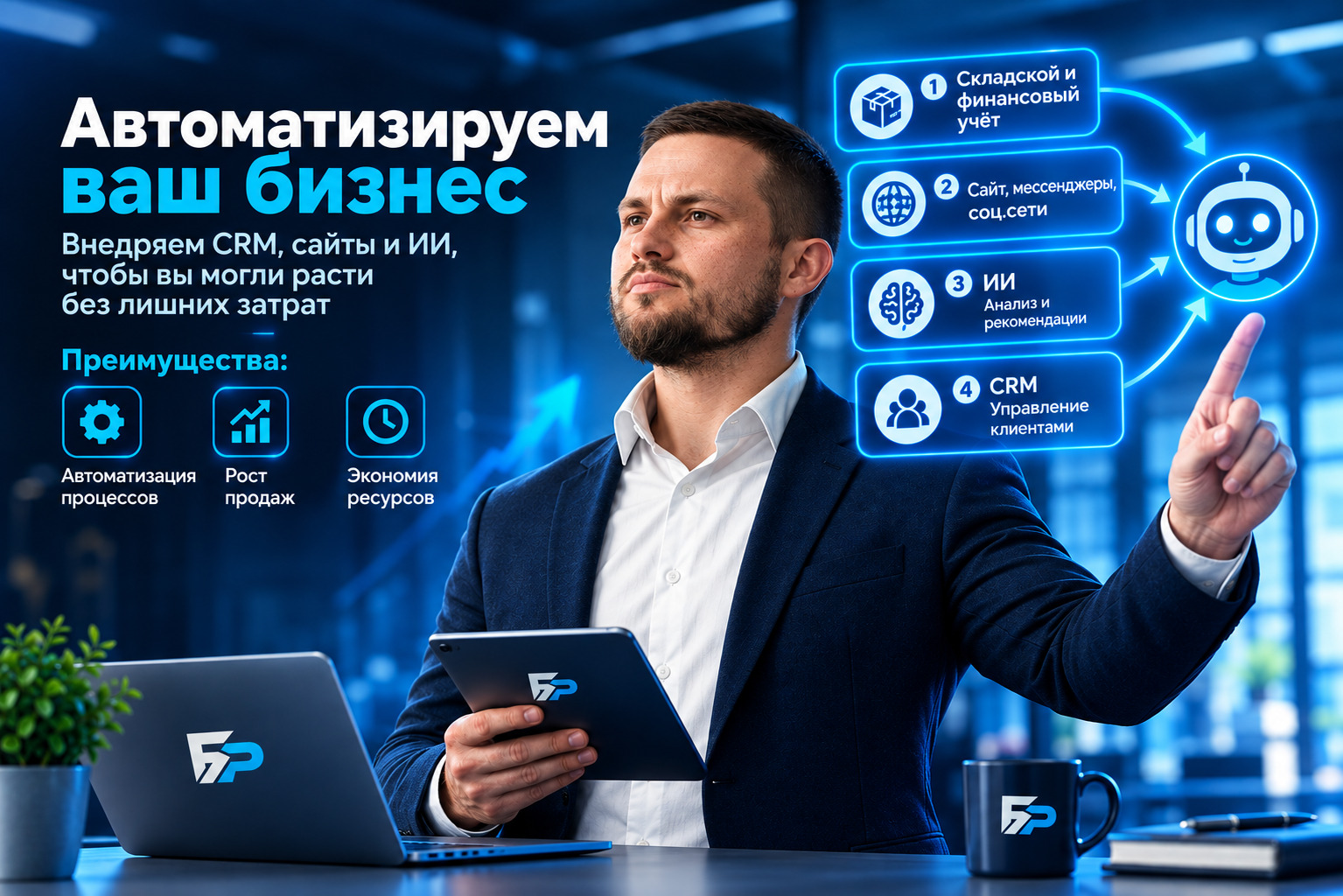 Внедрение CRM, 1С, ИИ, разработка сайтов в Грозном